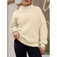 thumbnail image 4 of Long-sleeved High Neck Sweatshirt (S, ChampagneBeige), 4 of 10
