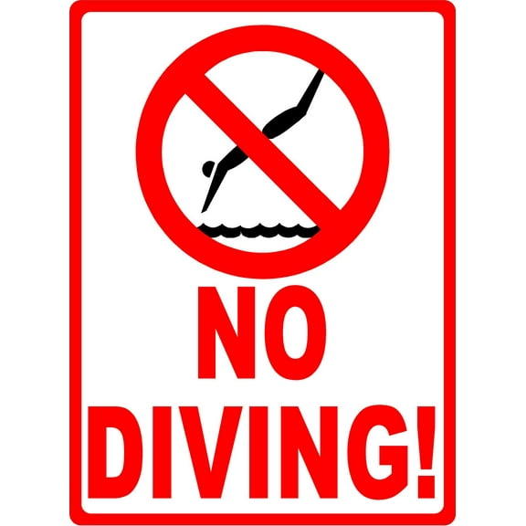 No Diving w/ Symbol Pool Safety Sign