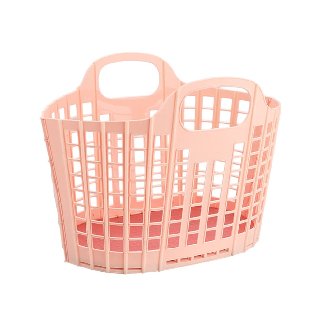 Plastic Storage Basket with Handle Portable Foldable Shower Caddy Basket for College Dorm Room ...