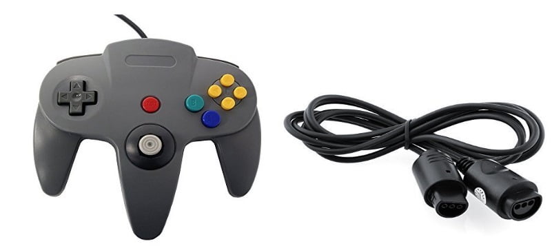 Nintendo N64 Grey Replacement Controller And Extension Cord By Mars Devices Gray