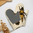 thumbnail image 4 of Hirioo Honey Bee for Silicone Oven Mitts for BBQ, Baking, Cooking, Set of 2, Heat Resistant 260℃, Non-Slip Kitchen Essentials, 4 of 6
