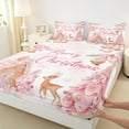 thumbnail image 3 of Castle Fairy Animal Deer 3pcs Twin Sheet Sets,Merry Christmas Twin Fitted Sheet,Gingerbread Man Breathable Flat Sheet,Ultra Soft Xmas Home Decor, 3 of 7