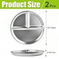 thumbnail image 2 of 2 Pcs Stainless Steel Kids Plates, 7.87" Portion Control Plate Divided Plates for Adults Bariatric Weight Loss & Diabetic Diet, 2 of 7