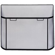 Curved fireplace screen