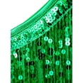 thumbnail image 6 of Doomiva Women's Sparkling Sequin Tassels Samba Rumba Tango Latin Dance Dress Green L, 6 of 7