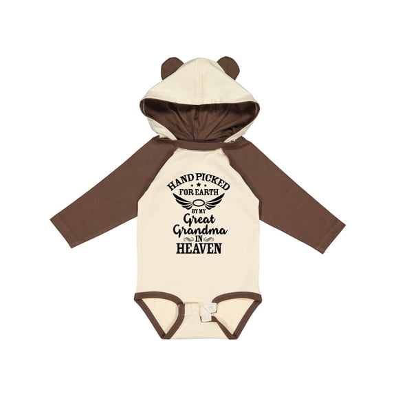 Inktastic Handpicked for Earth by My Great Grandma in Heaven Boys or Girls Long Sleeve Baby Bodysuit