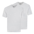 thumbnail image 1 of hajo Camiseta de hombre, pack de 2 - Básica, manga corta, cuello en V, algodón, uni Blanco L (Large), 1 of 4