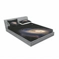 thumbnail image 3 of Ambesonne Galaxy Fitted Sheet & Pillow Sham Set, Spiral Space Universe, Twin, Black Beige Purple, 3 of 3