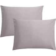 2 Pack Microfiber Pillow Cases, 1800 Super Soft Pillowcases with Envelope Closure, Wrinkle, Fade and Stain Resistant Pillow Covers 20" x 26" Smoky Grey