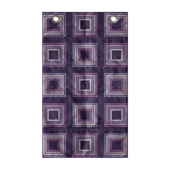 Abstract Hanging Pocket Organizer, Nested Ornamental Squares in Violet Shades, Printed Polyester Storage Bag with Pockets, 21" x 31", Quartz Mauve