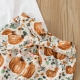 thumbnail image 5 of CONFREE Toddler Baby Girl Halloween Outfits Long Sleeve Cute Pumpkin Print Bodysuit Pants With Hairband 3Pcs Hallowmas Outfit Set Fall Clothing Set, 5 of 9