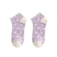thumbnail image 5 of Calcetines para mujer, bonitos, de algodón, transpirables, de color morado, para verano, estilo universitario, para niñas, deportivos, náuticos, de moda, 5 of 5