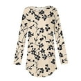thumbnail image 4 of Floral Print Long Sleeve Shirt for Women Casual Fall Crewneck Tops Loose Fit Pullover Tunics Blouses, 4 of 4