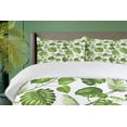 thumbnail image 4 of Ambesonne Leaf Duvet Cover Set, Swirls Palm Banana Trees, 2-Calking, Pale Green, 4 of 7