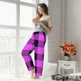 thumbnail image 5 of Sikiie Purple Black Buffalo Plaid Women’s Ultra-Soft Comfy Lounge Pants Sleepwear Comfy Lounge Pants Drawstring Sleep Bottoms with PocketsXX-Large, 5 of 6