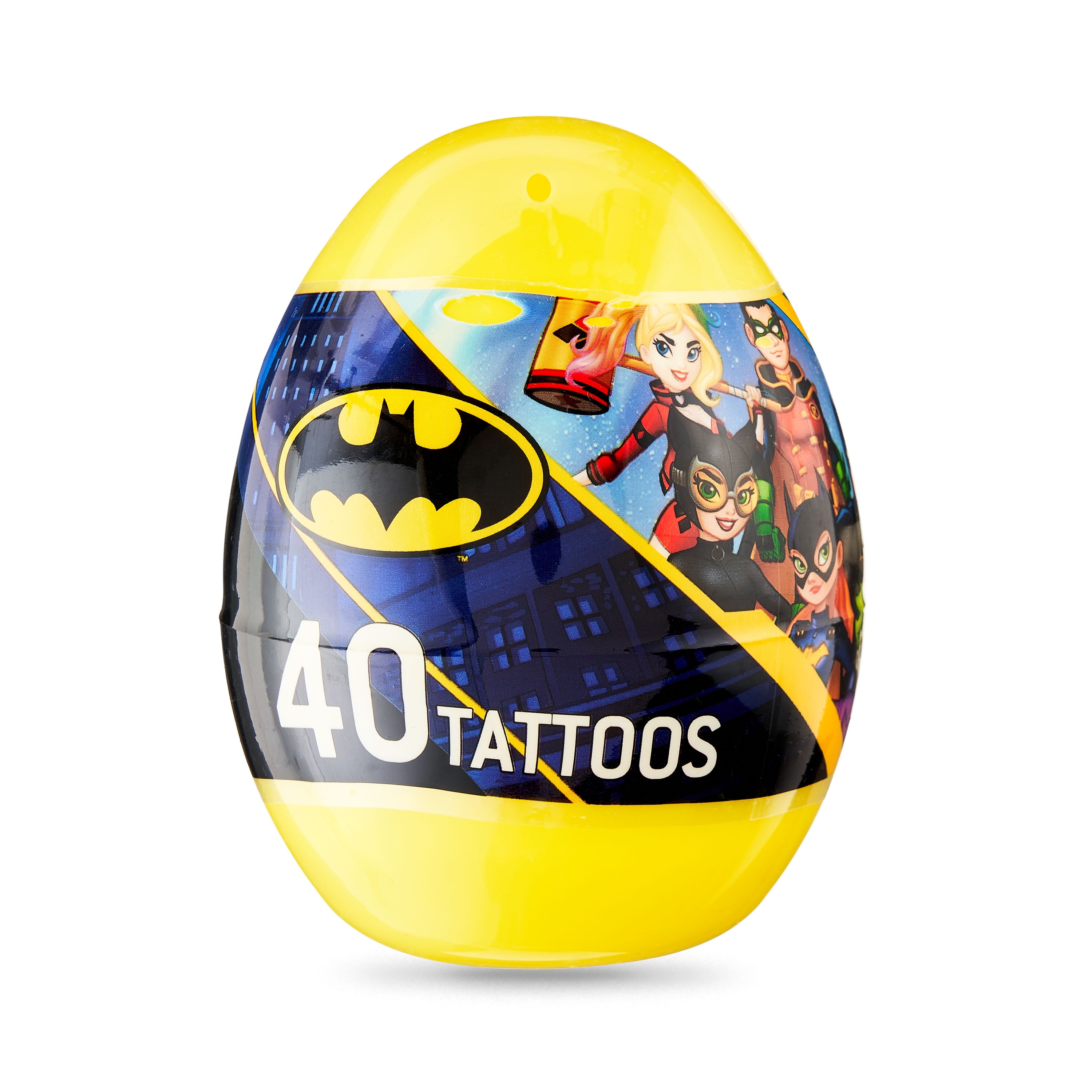 Way To Celebrate Batman Jumbo Plastic Egg, 40 Tattoos, Temporary, Easter, Yellow