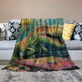 thumbnail image 2 of Orinice Crocodile Throw Blanket, Warm Thick Soft All Season Fluffy Plush Couch Throw, Cozy Flannel Blanket Sofa Bed, Microfiber Anti-Pilling Washable Bed Blanket,  50x60in, 2 of 6