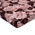 thumbnail image 4 of Ambesonne Floral Fitted Sheet, Romance Painting Roses Print, King Size, Dark Maroon Pale Pink, 4 of 5