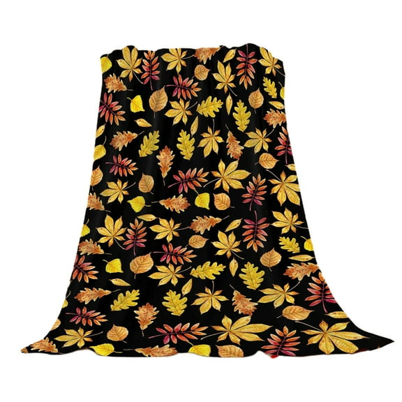 Cinvoph Fall Pumpkin Throw Blanket, Cozy Sherpa Pumpkins Leaves Blankets for Sofa Couch, Soft Throws Orange Small Blanket, Farmhouse Chair Bed Home Dorm Thanksgiving Decor, 28"x40", Orange