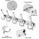 thumbnail image 2 of Wall Hook Stainless Steel Coat Hooks For Coat/towel/hat Rack Silver (2 Pack 20 Hooks), 2 of 5