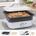 thumbnail image 2 of Electric Mini Hot Pot, 4L Portable Ramen Cooker With Grill Pan & Nonstick Coating, Boil Dry Protection, White, 2 of 8