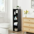 thumbnail image 6 of 4-Tier Modern Bookcase, 42 Inch High Storage Cabinet with Height Difference Shelves for Standard Textbooks, Floor Standing Display, 7 Cubes, Horizontal Avaiable, Easy Assembly, Rustic Brown, 6 of 9