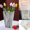 thumbnail image 3 of Crystal Glass Vase,Square Block Flower Vase Decor for Home Dining Table Living Room Centerpiece,Handmade Decorative Flower Vase, 3 of 5