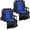 Blue, variant on SPECSTAR Stadium Seats with Back Support and Cushion, 2 Pack Portable Bleacher Chairs with Cup Holder, Storage Bags and Shoulder Strap, Comfortable for Various Sports Events, Black and Red