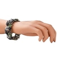 thumbnail image 2 of Falari Vintage Flower Bracelet Bangle Crystal Beads Hand-Painted Antique Gold - Black, 2 of 3