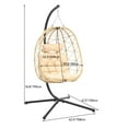 thumbnail image 2 of UFORIC Outdoor Hanging Egg Chair with Cushions 330lbs for Patio, Bedroom, Garden and Balcony, Beige, 2 of 5