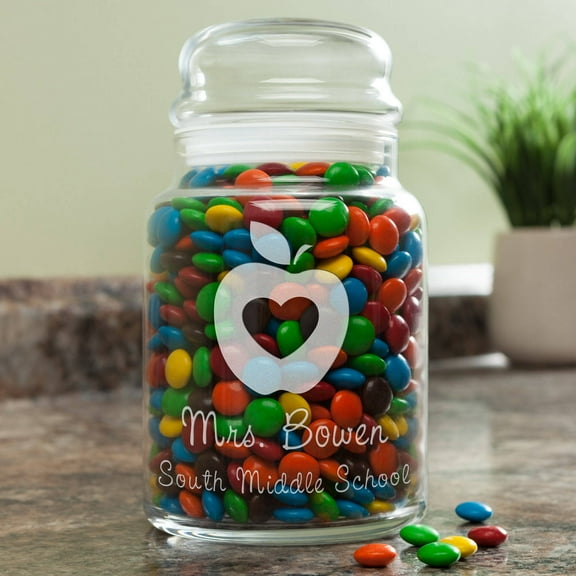 Personalized Teacher's Apple Glass Jar