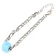 thumbnail image 3 of Pulsera de cuentas de vidrio cuadradas con agujero grande, cuentas de vidrio azules, pulsera geométrica para decoración, regalo (pulsera de oro blanco), 3 of 14