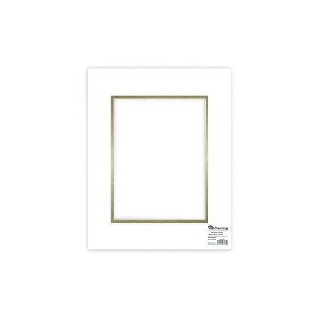 ADF Mat Dbl 16x20/11x14 CrmCore White/Gold