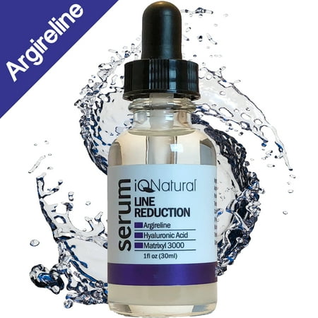 iQ Natural Argireline Wrinkle & Fine Line Serum - 30% Lipotec Argireline, 30% Matrixyl 3000 & Hyaluronic Acid, Plump Fine Lines, Relax Deeper Facial Wrinkles, And Induce Collagen Growth - (Best Facial For Fine Lines)