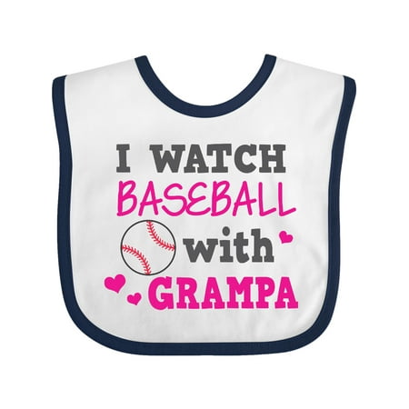 

Inktastic I Watch Baseball with My Grampa Gift Baby Boy or Baby Girl Bib