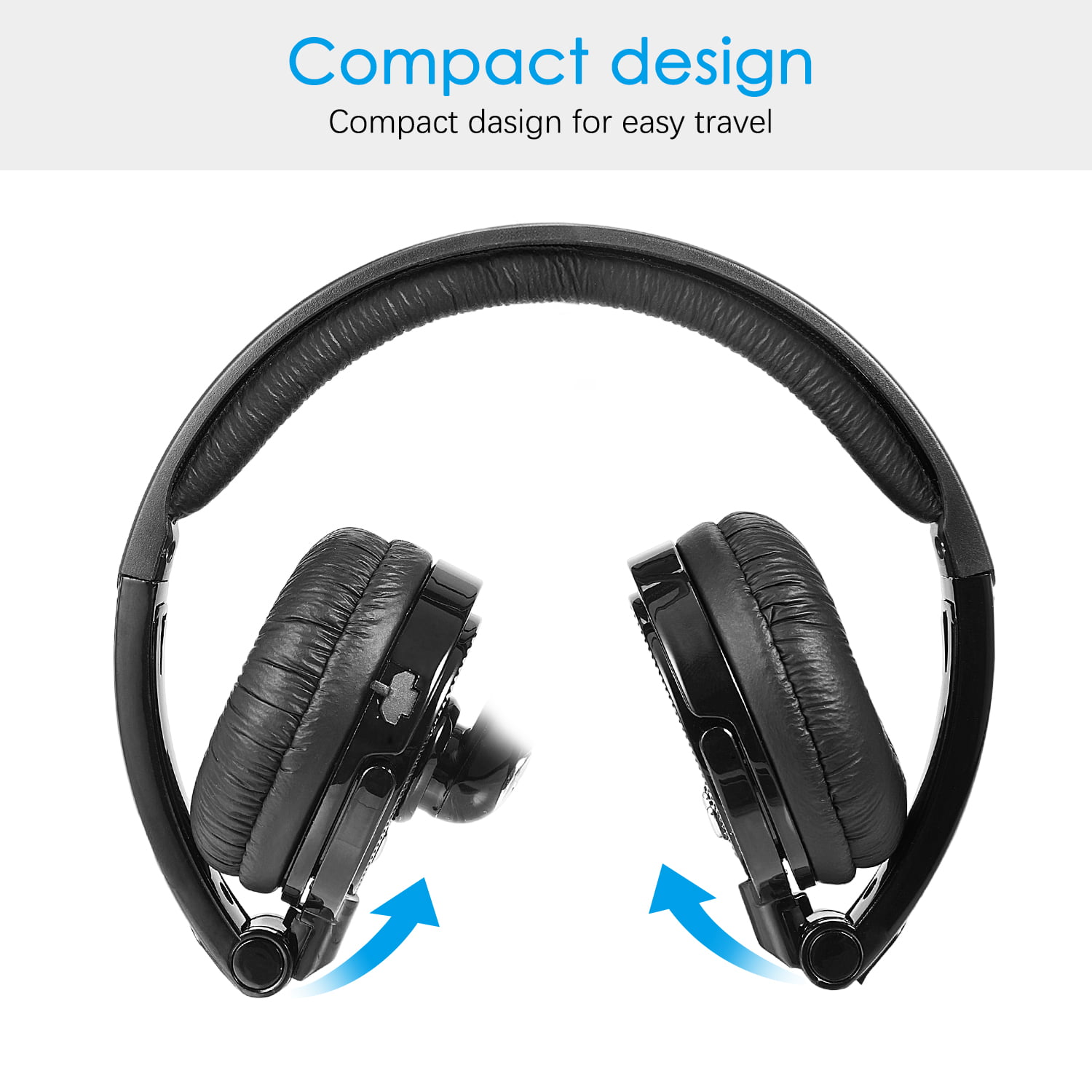Laser Foldable Padded Hands-Free Headphones - Navy
