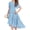 Blue, variant on Kids Girls Solid Color Ruffle Dress Short Sleeved Irregular Party Dress