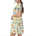 thumbnail image 2 of Honeii Summer Animal Print Women’s Short Sleeve Dress, Comfortable Casual Dress, Soft Polyester Spandex Blend, Stylish Everyday Wear for Summer, Perfect for Travel and Vacation, 2 of 6