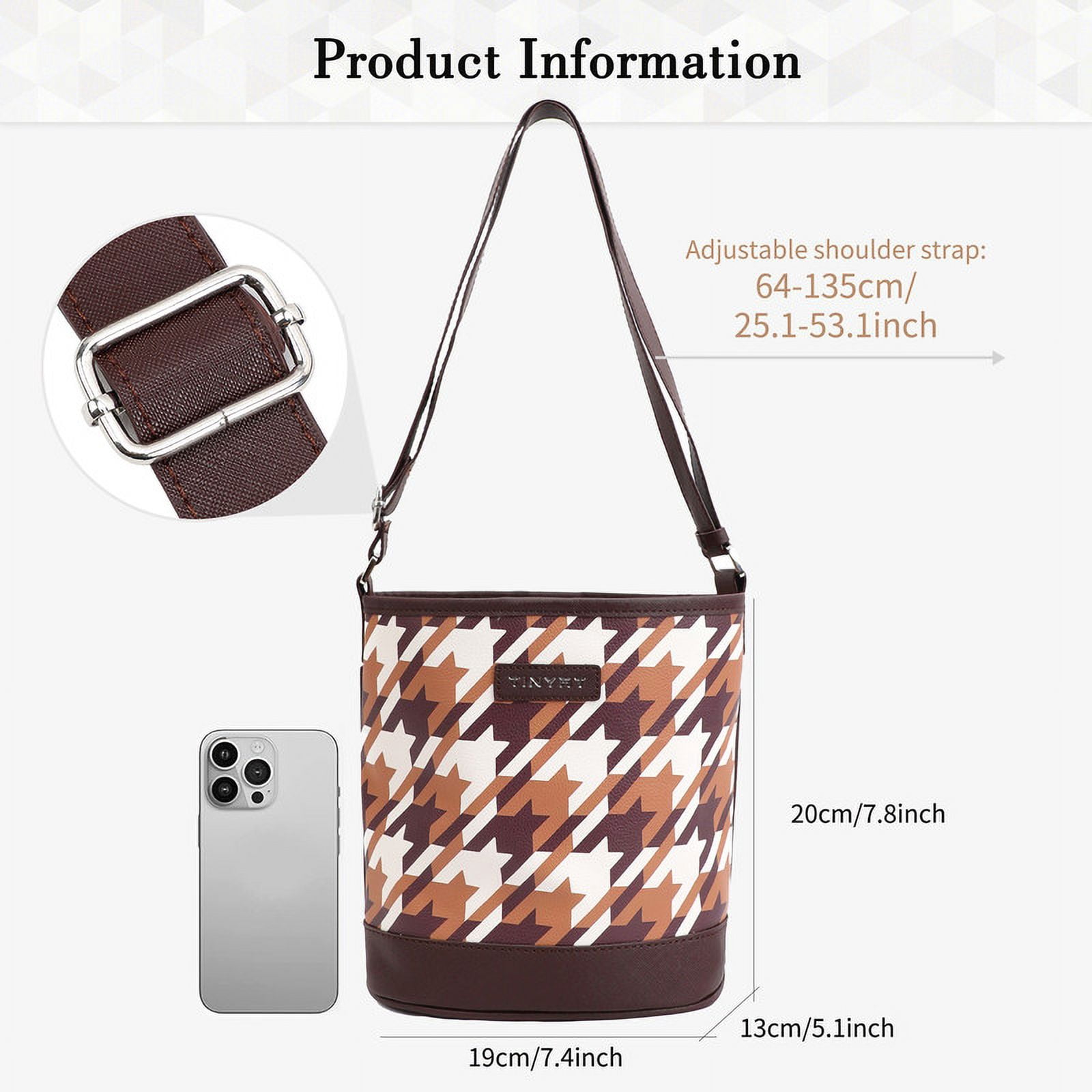 Tinyat Shoulder Bag for Women Waterproof Hobo Handbag Large Capacity Crossbody Purse with Adjustable Shoulder Strap for Daily Use and Shopping