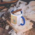 thumbnail image 5 of 3dRose, Cala Lilies in a Vase, Happy Birthday, 11oz Two-Tone Blue Mug, 5 of 7