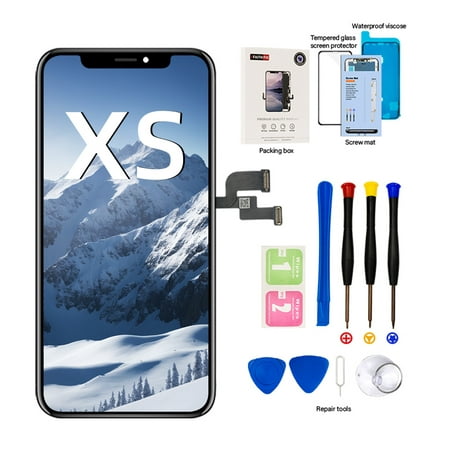 For iPhone Xs Screen Replacement LCD Display 3D Touch Digitizer 5.8 inch Glass with Repair Tool Kit, Compatible Models A1920 A2097 A2098 A2099 A2100