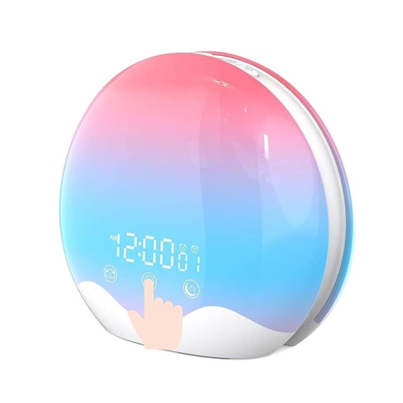 Gentle Wake Up Alarm Clock With Simulated Sunrising And Rainbow Color Lighting Touch Controlled Supported Led Lamp