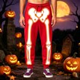 thumbnail image 2 of CONROSES Halloween Mens Baggy Sweatpants Straight Leg Sweat Pants for Men Hallowmas Skeleton Graphic Elastic Waist Drawstring Fall Winter Jogger Trousers with Pocket, 2 of 4