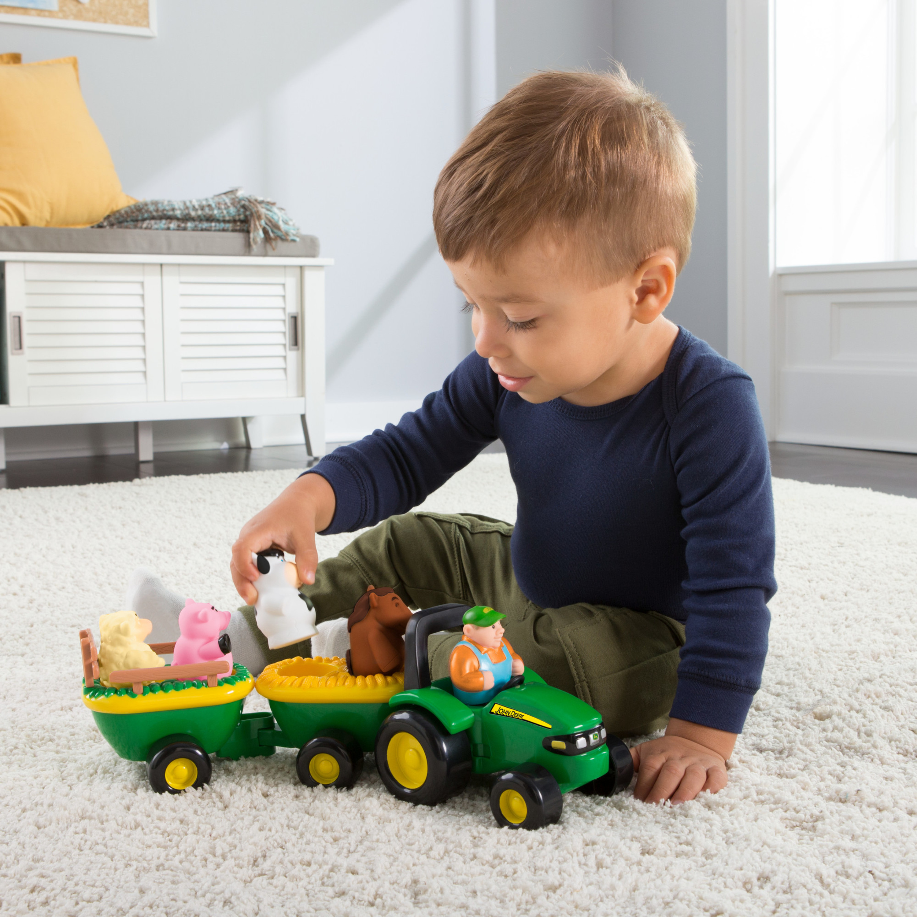 John Deere Animal Sounds Hayride Preschool Matching & Musical Tractor Toy, 6 Pieces - image 8 of 8