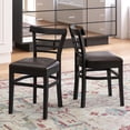 thumbnail image 2 of Giantex Wooden Dining Chair Set of 2, PU Leather Upholstered Kitchen Armless Chairs, Black, 2 of 9