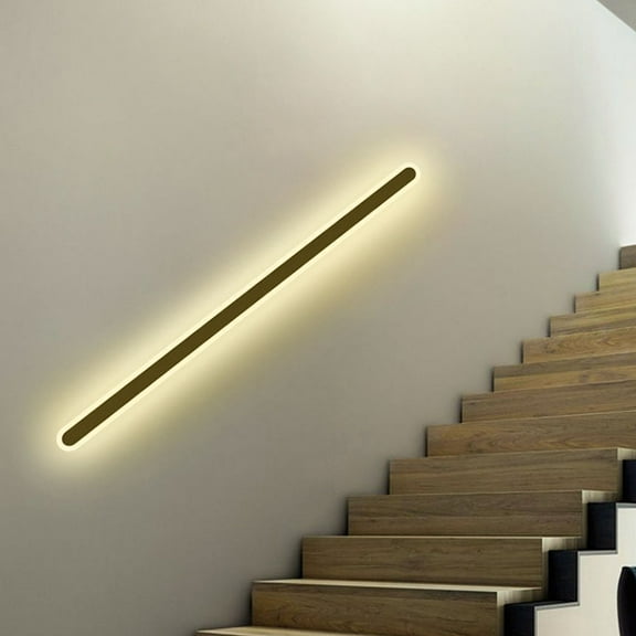 IBASETOY Bedroom Wall Light Long Strip Iron Black 1Set for Family and Friends