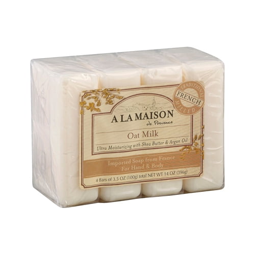 A La Maison Oat Milk Bar Soap with Shea Butter and Argan Oil - 4 Bars