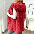 thumbnail image 4 of Tusihei Women's Sleeveless Hooded Zip Up Fleece Vest Lightweight Warm Jacket Casual Solid Long Outerwear for Daily Wear Comfortable Layering Piece, Red XL, 4 of 8