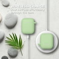 thumbnail image 4 of AirPods Case, GMYLE Soft SiliconeProtective Skin Cover with Keychain Compatible for Apple AirPods 1 / 2, Matcha Green + Cleaning Sticky Squares, 4 of 7