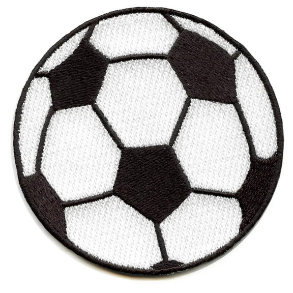 Soccer Ball Emoji Embroidered Iron On Patch